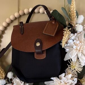 Dooney & Bourke Small Crossbody Black/Brown Leather/Canvas